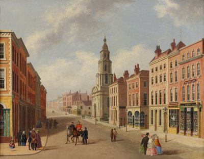 St. Nicholas Kirche und Foregate Street, Worcester, ca. 1850 von Unbekannt Unbekannt